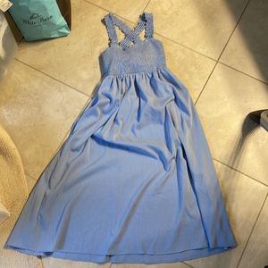Blue dress halter with straps